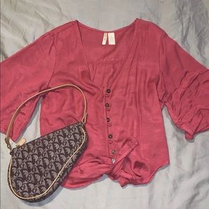 vintage retro lipstick button up blouse